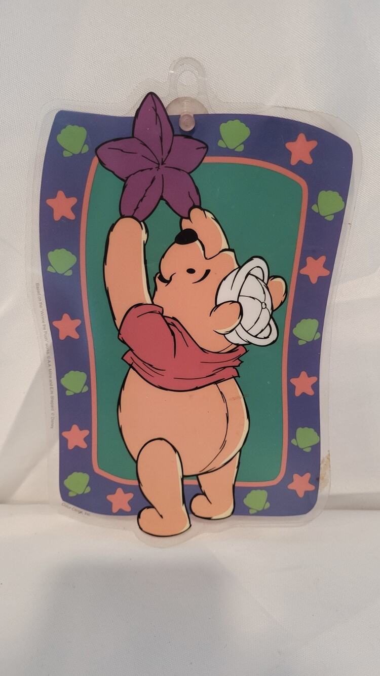 Vintage Disney Winnie the Pooh Window Suncatcher Hanging Decor Color-Clings...
